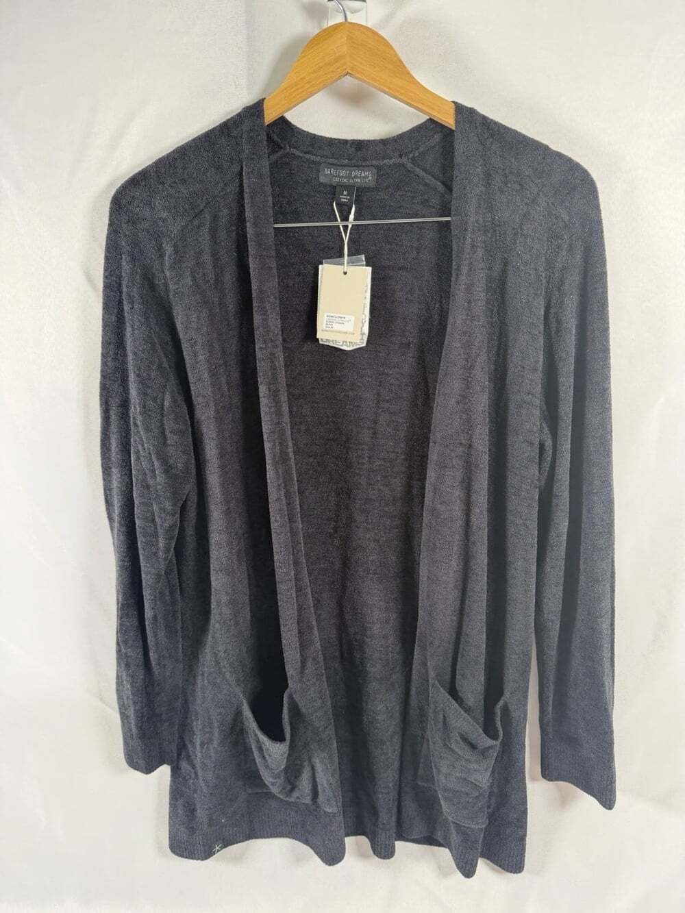 Barefoot Dreams Women's CozyChic Ultra Lite Sunrise Cardigan Black Medium NEW